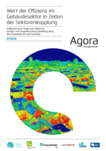 Cover einer Agora-Studie zum Wert der Effizienz im Gebäudesektor in Zeiten der Sektorenkopplung. 