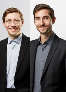 Porträts von Felix Schweikhardt und Thabo von Roman.