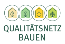 Logo des Qualitätsnetzs Bauen 