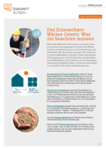 Cover des Merkblatts von Zukunft Altbau zum EWärmeG.