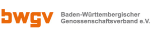 Orange-schwarzes Logo des Baden-Württembergischer Genossenschaftsverband e.V.