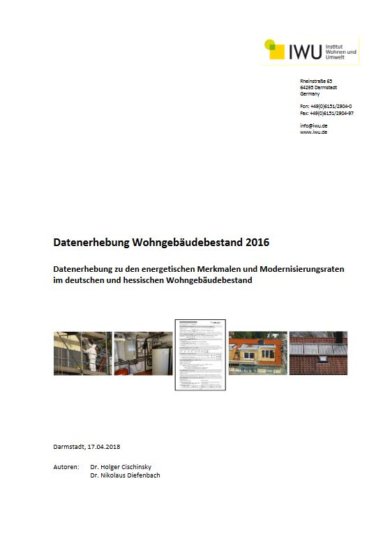 Cover einer IWU-Datenerhebung zum Wohngebäudebestand 2016
