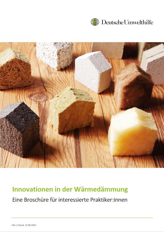 Coverbild der Broschüre Innovationen in der Wärmedämmung der deutschen Umwelthilfe.