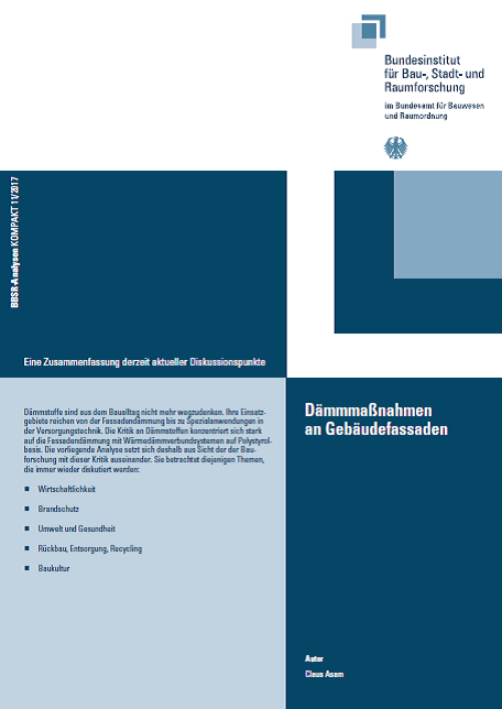 Cover der Zusammenfassung des BBSR zu Dämmmaßnahmen an Gebäudefassaden.