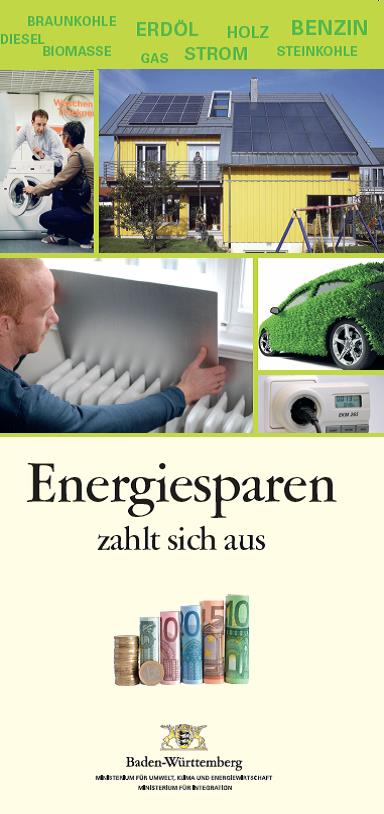 Cover einer Broschüre zum Energiesparen des Landesumweltministeriums 